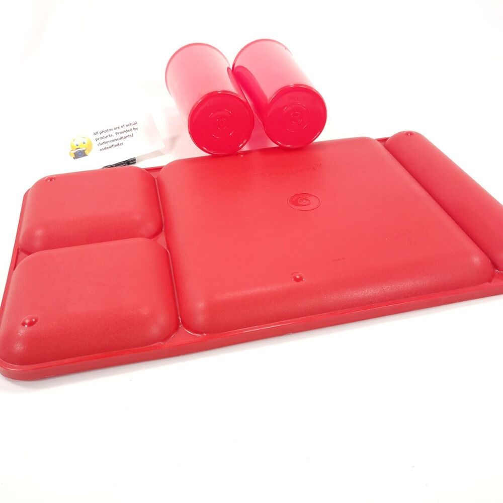 Tupperware Bundle #1535 Tray #767 Stow-N-Go #3155 Soup Mug #5107L Tumblers - Picture 5 of 10